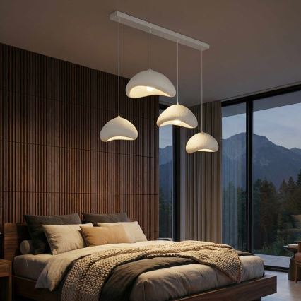 Brilagi - Lampadario a sospensione con cavo LUNA 4xE27/40W/230V bianco