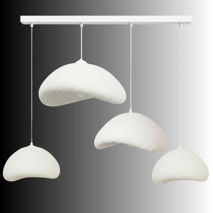 Brilagi - Lampadario a sospensione con cavo LUNA 4xE27/40W/230V bianco