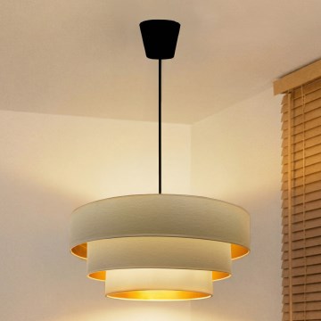 Brilagi - Lampadario a sospensione con cavo LUNETA 1xE27/60W/230V Ø 40 cm crema/oro