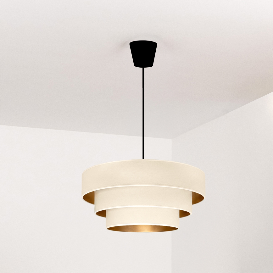 Brilagi - Lampadario a sospensione con cavo LUNETA 1xE27/60W/230V Ø 40 cm crema/oro