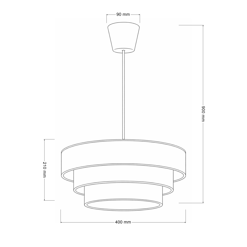 Brilagi - Lampadario a sospensione con cavo LUNETA 1xE27/60W/230V Ø 40 cm crema/oro