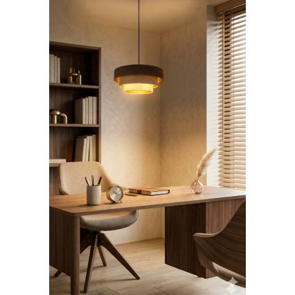 Brilagi - Lampadario a sospensione con cavo LUNETA 1xE27/60W/230V Ø 40 cm marrone/beige/crema
