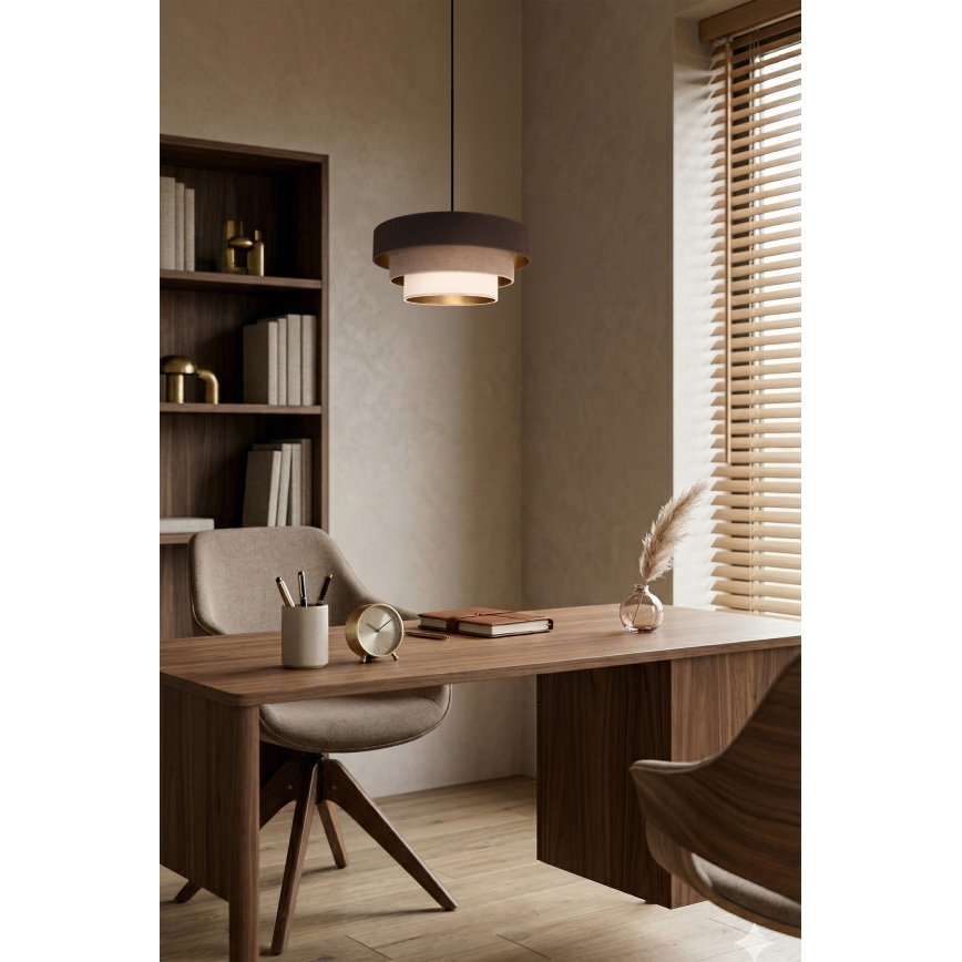 Brilagi - Lampadario a sospensione con cavo LUNETA 1xE27/60W/230V Ø 40 cm marrone/beige/crema