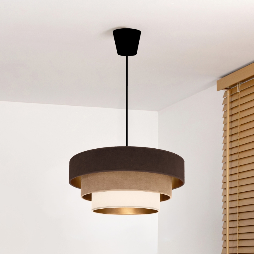 Brilagi - Lampadario a sospensione con cavo LUNETA 1xE27/60W/230V Ø 40 cm marrone/beige/crema