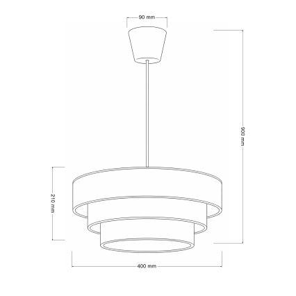 Brilagi - Lampadario a sospensione con cavo LUNETA 1xE27/60W/230V Ø 40 cm marrone/beige/crema