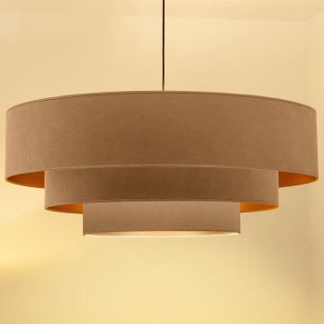 Brilagi - Lampadario a sospensione con cavo LUNETA 3xE27/60W/230V, Ø 80 cm, beige/oro