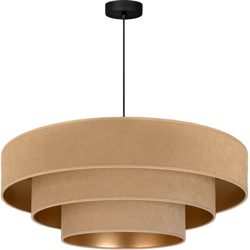 Brilagi - Lampadario a sospensione con cavo LUNETA 3xE27/60W/230V, Ø 80 cm, beige/oro