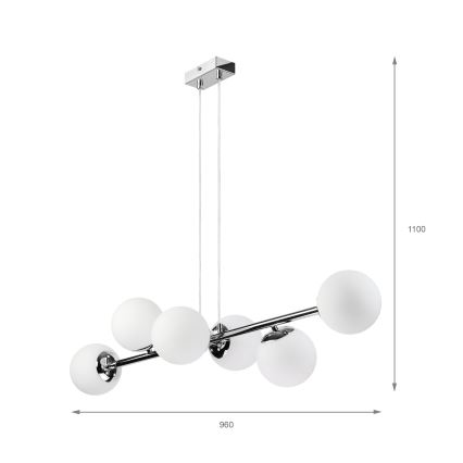 Brilagi - Lampadario a sospensione con cavo MALONY 6xE14/20W/230V cromo lucido