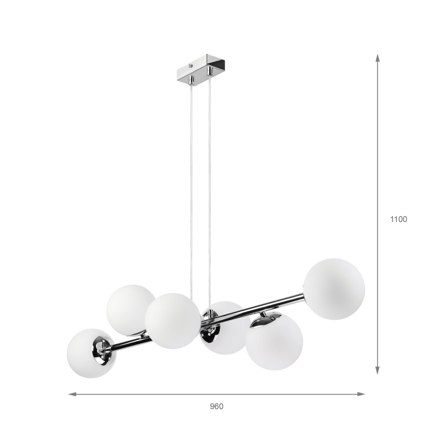 Brilagi - Lampadario a sospensione con cavo MALONY 6xE14/20W/230V cromo lucido