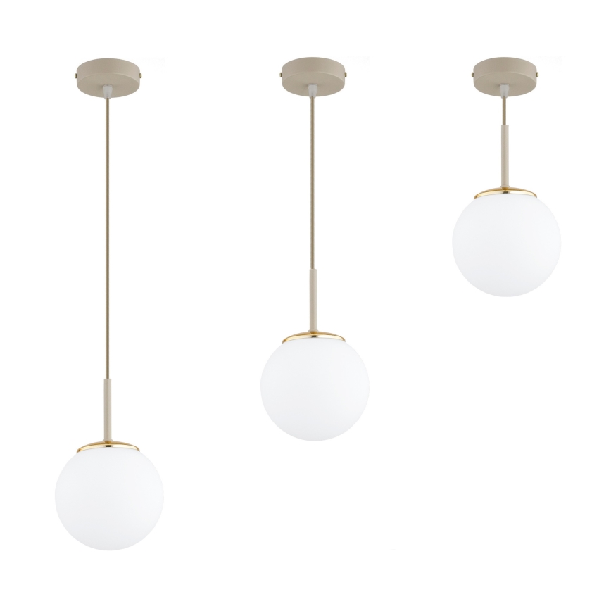 Brilagi - Lampadario a sospensione con cavo MILO ECRU 1xE27/60W/230V beige/oro