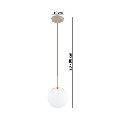 Brilagi - Lampadario a sospensione con cavo MILO ECRU 1xE27/60W/230V beige/oro
