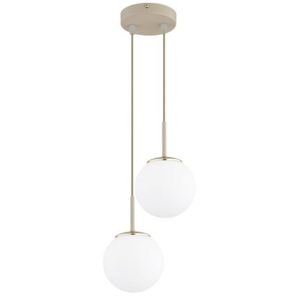 Brilagi - Lampadario a sospensione con cavo MILO ECRU 2xE27/60W/230V beige/oro