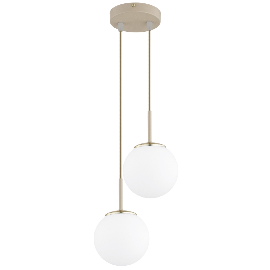 Brilagi - Lampadario a sospensione con cavo MILO ECRU 2xE27/60W/230V beige/oro