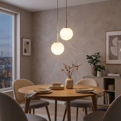Brilagi - Lampadario a sospensione con cavo MILO ECRU 2xE27/60W/230V beige/oro