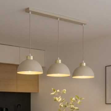 Brilagi - Lampadario a sospensione con cavo MOON 3xE27/60W/230V beige/oro