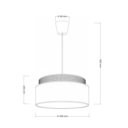Brilagi - Lampadario a sospensione con cavo PADOVA 1xE27/60W/230V Ø 40 cm colore crema
