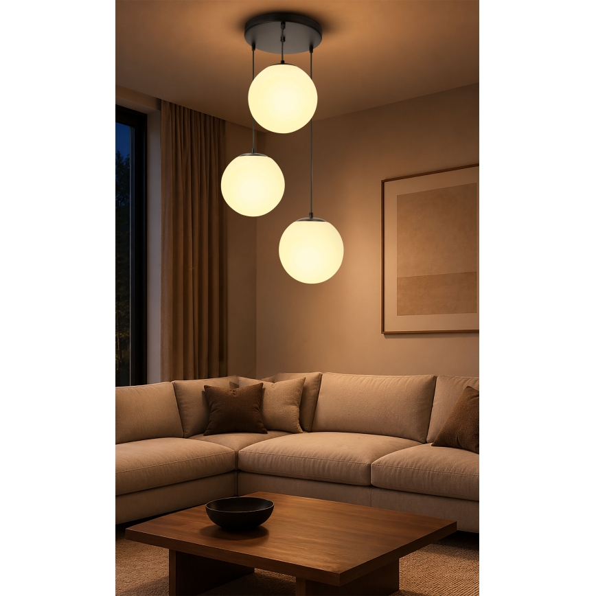 BRILAGI - Lampadario a sospensione con cavo POLOS 3xE27/40W/230V Ø 42 cm nero