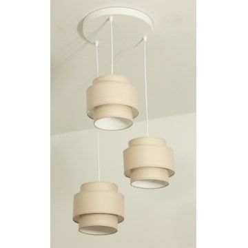 Brilagi - Lampadario a sospensione con cavo RESNA 3xE27/60W/230V Ø 45 cm beige