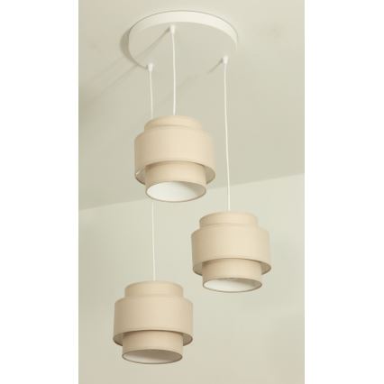 Brilagi - Lampadario a sospensione con cavo RESNA 3xE27/60W/230V Ø 45 cm beige