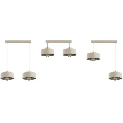 Brilagi - Lampadario a sospensione con cavo SPRING 2xE27/60W/230V beige/oro