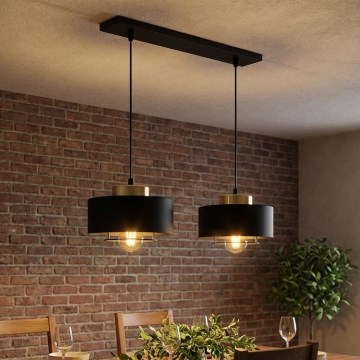 Brilagi - Lampadario a sospensione con cavo SPRING 2xE27/60W/230V nero/oro