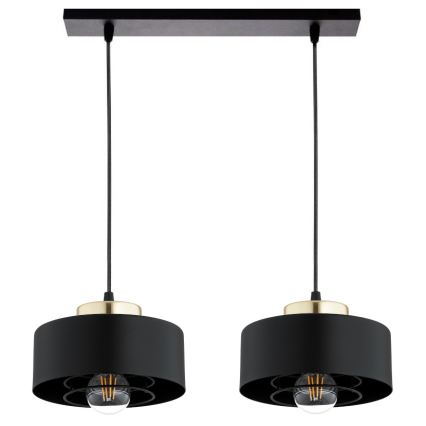 Brilagi - Lampadario a sospensione con cavo SPRING 2xE27/60W/230V nero/oro