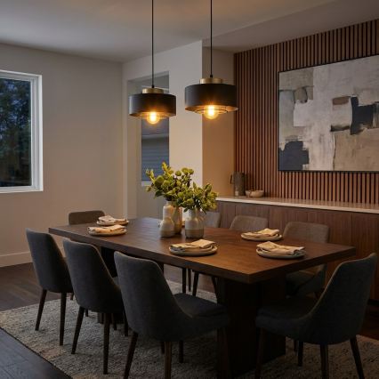 Brilagi - Lampadario a sospensione con cavo SPRING 2xE27/60W/230V nero/oro