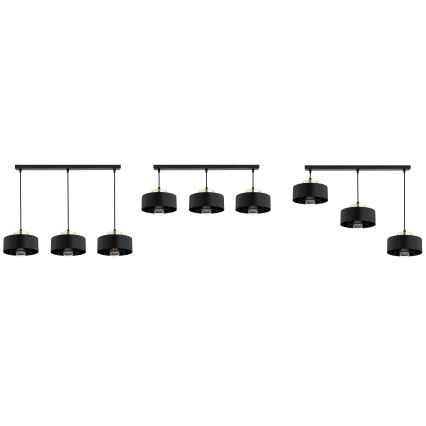 Brilagi - Lampadario a sospensione con cavo SPRING 3xE27/60W/230V nero/oro