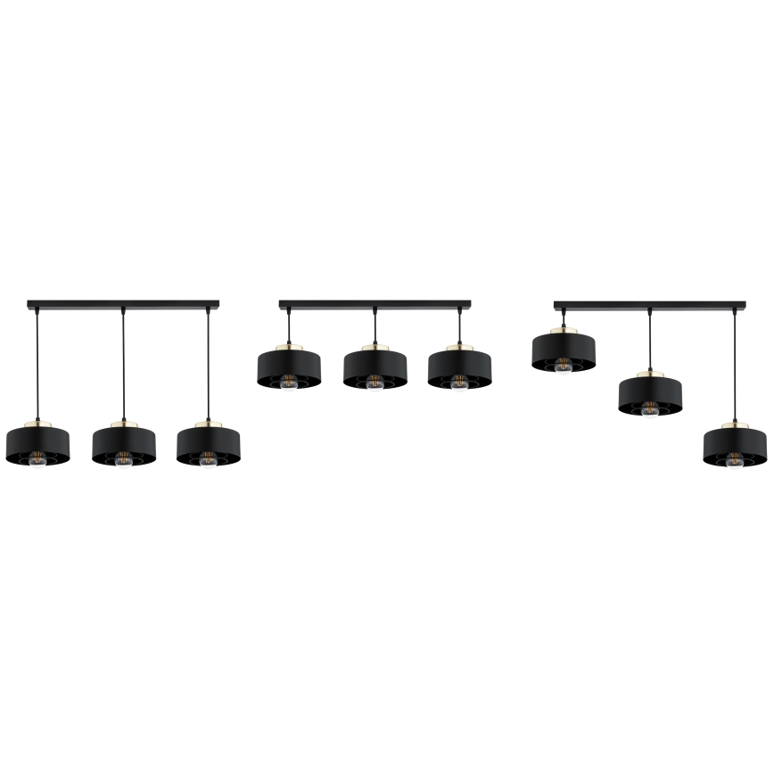Brilagi - Lampadario a sospensione con cavo SPRING 3xE27/60W/230V nero/oro