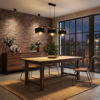 Brilagi - Lampadario a sospensione con cavo SPRING 3xE27/60W/230V nero/oro