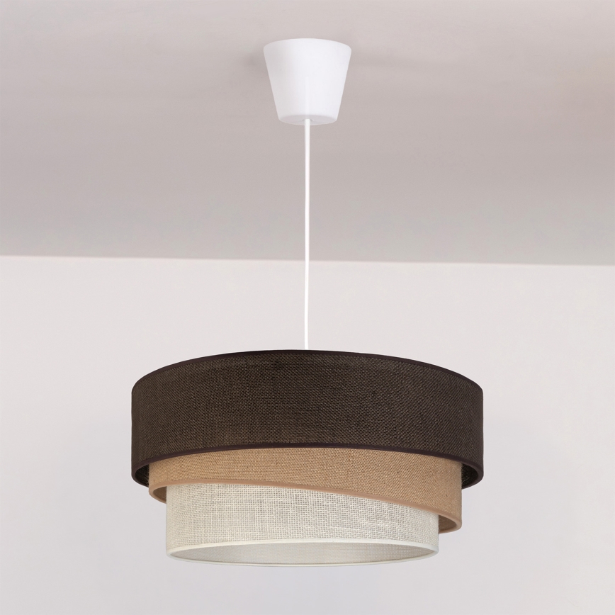 Brilagi - Lampadario a sospensione con cavo TRIO 1xE27/60W/230V Ø 40 cm marrone/beige/bianco