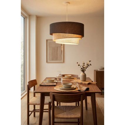 Brilagi - Lampadario a sospensione con cavo TRIO 3xE27/60W/230V diam. 60 cm marrone/beige/bianco