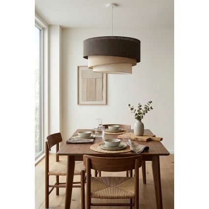 Brilagi - Lampadario a sospensione con cavo TRIO 3xE27/60W/230V diam. 60 cm marrone/beige/bianco