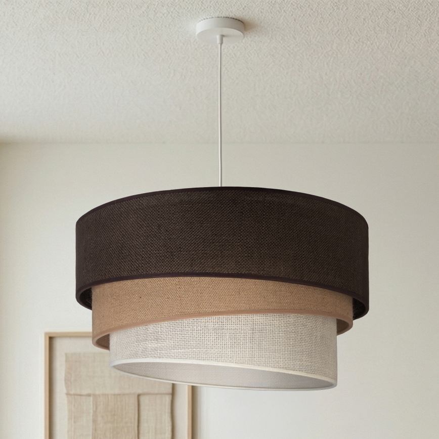 Brilagi - Lampadario a sospensione con cavo TRIO 3xE27/60W/230V diam. 60 cm marrone/beige/bianco