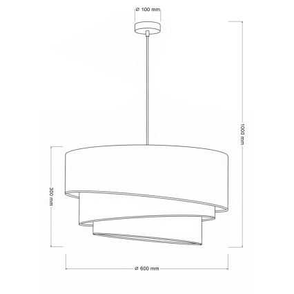 Brilagi - Lampadario a sospensione con cavo TRIO 3xE27/60W/230V diam. 60 cm marrone/beige/bianco