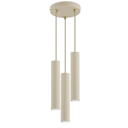 Brilagi - Lampadario a sospensione con cavo TUBE 3xGU10/15W/230V beige/oro