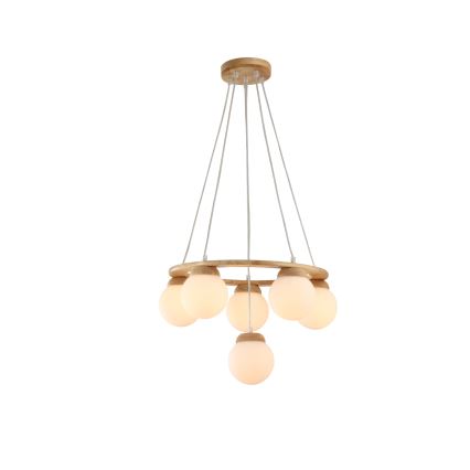 Brilagi - Lampadario a sospensione con cavo VISBY WOOD 6xE27/60W/230V Ø 58 cm in legno di caucciù