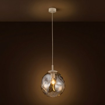 Brilagi - Lampadario a sospensione con cavo VULCANO 1xE27/15W/230V Ø 25 cm beige/beige fumé