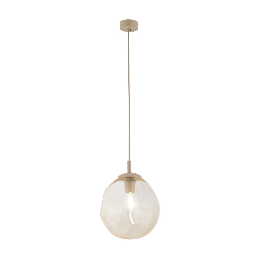 Brilagi - Lampadario a sospensione con cavo VULCANO 1xE27/15W/230V Ø 25 cm beige/beige fumé