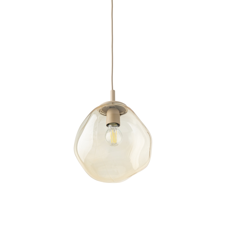 Brilagi - Lampadario a sospensione con cavo VULCANO 1xE27/15W/230V Ø 25 cm beige/beige fumé