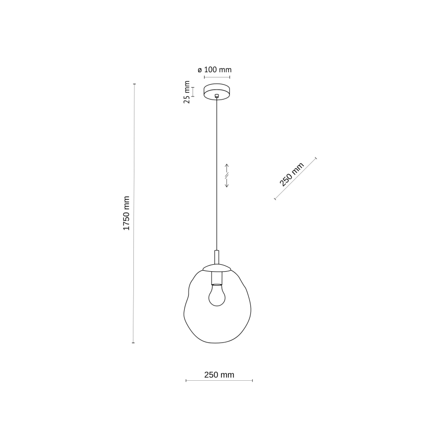 Brilagi - Lampadario a sospensione con cavo VULCANO 1xE27/15W/230V Ø 25 cm beige/beige fumé