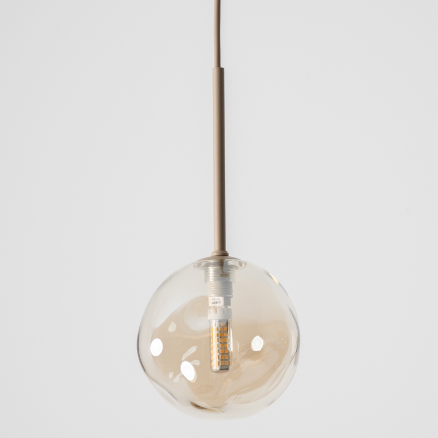 BRILAGI - Lampadario a sospensione con cavo VULCANO 1xG9/8W/230V Ø 15 cm beige/fumé