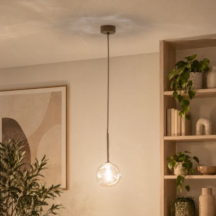 BRILAGI - Lampadario a sospensione con cavo VULCANO 1xG9/8W/230V Ø 15 cm beige/fumé
