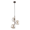 Brilagi - Lampadario a sospensione con cavo VULCANO 3xG9/8W/230V marrone/beige fumé