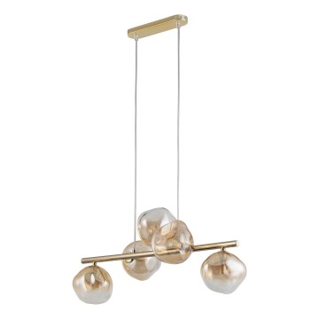 Brilagi - Lampadario a sospensione con cavo VULCANO 5xG9/8W/230V oro/beige fumé