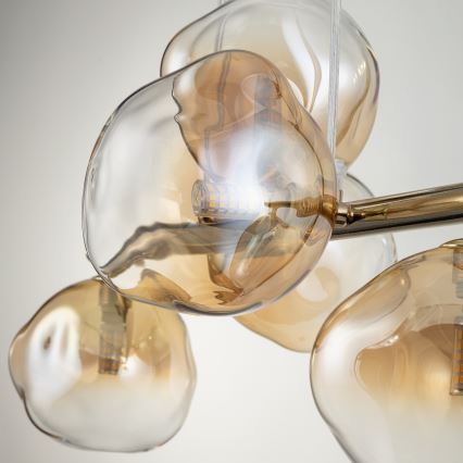 Brilagi - Lampadario a sospensione con cavo VULCANO 5xG9/8W/230V oro/beige fumé