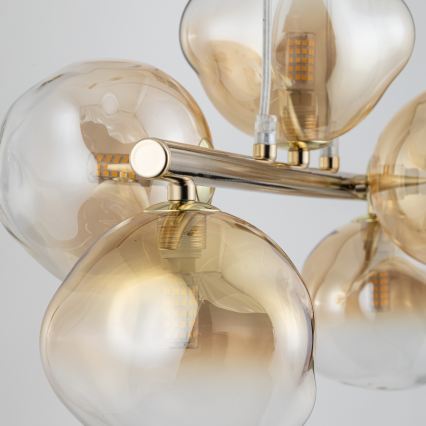 Brilagi - Lampadario a sospensione con cavo VULCANO 5xG9/8W/230V oro/beige fumé