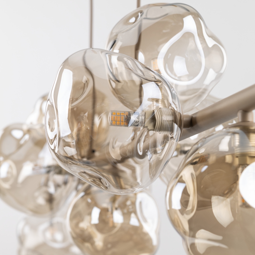 Brilagi - Lampadario a sospensione con cavo VULCANO 9xG9/8W/230V beige/beige fumé