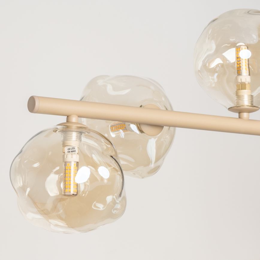 BRILAGI - Lampadario a sospensione con cavo VULCANO 9xG9/8W/230V beige/beige fumé
