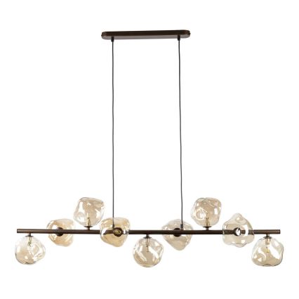 Brilagi - Lampadario a sospensione con cavo VULCANO 9xG9/8W/230V bronzo/beige fumé